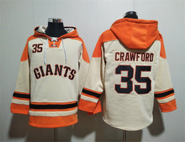 San Francisco Giants #35 Brandon Crawford Cream Sweatshirt MLB Hoodie