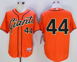 San Francisco Giants #44 Willie McCovey Orange Authentic Stitched MLB Jersey