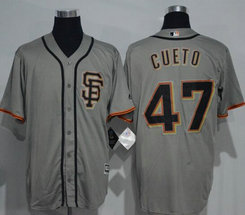 San Francisco Giants #47 Johnny Cueto Crey Game Authentic Stitched Baseball Jersey