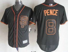 San Francisco Giants #8 Hunter Pence Black SF Game Authentic Stitched MLB Jersey
