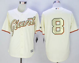 San Francisco Giants #8 Hunter Pence Cream With Gold Program New Majestic Authentic Stitched MLB Jersey