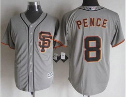 San Francisco Giants #8 Hunter Pence Grey SF Game Authentic Stitched MLB Jersey