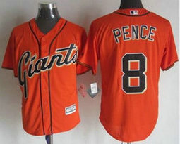 San Francisco Giants #8 Hunter Pence Orange Game Authentic Stitched MLB Jersey