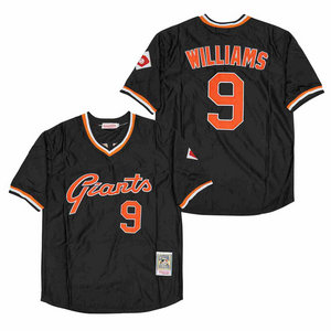 San Francisco Giants #9 Matt Williams Black With name Pullover Throwback Authentic stitched MLB jersey
