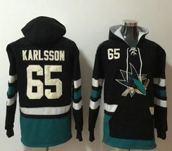 San Jose Sharks #65 Erik Karlsson All Stitched Hooded Sweatshirt