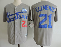 Santurce Crabbers #21 Roberto Clemente Gray Baseball Jersey
