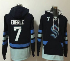 Seattle Kraken #7 Jordan Eberle Navy All Stitched Hooded Sweatshirt
