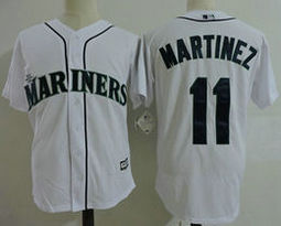 Seattle Mariners #11 Edgar Martinez White Game Authentic Stitched MLB Jersey