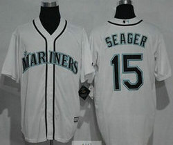 Seattle Mariners #15 Kyle Seager White Game Authentic Stitched MLB jersey
