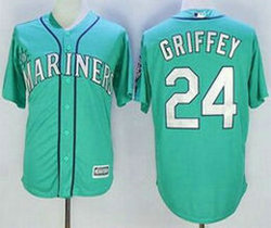 Seattle Mariners #24 Ken Griffey Green With 2016 hall of fame Game Authentic Stitched MLB Jersey
