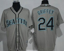 Seattle Mariners #24 Ken Griffey Grey Game Authentic Stitched MLB jersey