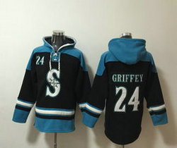 Seattle Mariners #24 Ken Griffey Stitched Hoodies