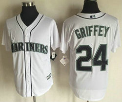 Seattle Mariners #24 Ken Griffey White Game Authentic Stitched MLB jersey