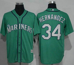 Seattle Mariners #34 Felix Hernandez Green Game Authentic Stitched MLB jersey