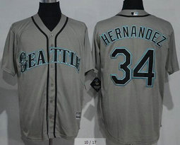 Seattle Mariners #34 Felix Hernandez Grey Game Authentic Stitched MLB jersey
