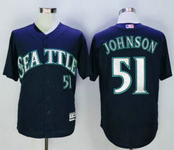 Seattle Mariners #51 Randy Johnson Navy Blue New Majestic Authentic Stitched MLB Jersey