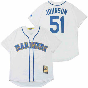 Seattle Mariners #51 Randy Johnson White Throwback Authentic Stitched MLB jersey