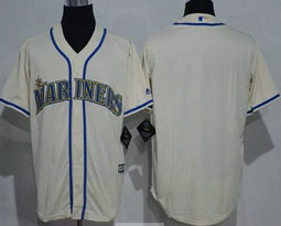 Seattle Mariners Blank Cream Game Authentic Stitched MLB jersey