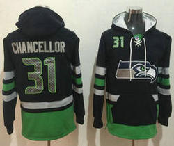 Seattle Seahawks #31 Kam Chancellor Stitched Navy Blue Green Name & Number Pullover NFL Hoodie