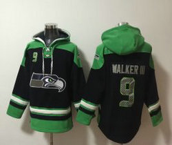 Seattle Seahawks #9 Kenneth Walker III Blue All Stitched Hooded Sweatshirt