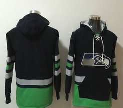 Seattle Seahawks Blank Blue All Stitched Hooded Sweatshirt