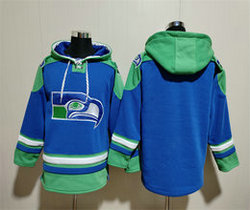 Seattle Seahawks Blank Blue Stitched Hoodies