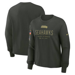 Seattle Seahawks Dark Green 2025 Salute To Service Sideline Dri-FIT Long Sleeve T-Shirt
