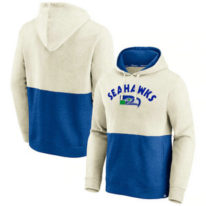 Seattle Seahawks Fanatics Branded Throwback Arch Colorblock Pullover Hoodie