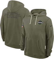 Seattle Seahawks Olive 2025 Salute To Service Pullover Hoodie