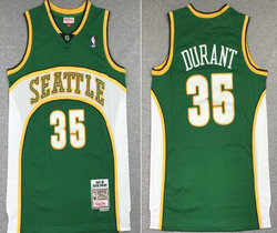 Seattle Sonics #35 Kevin Durant Green 07-08 Hardwood Classics Authentic Stitched NBA jersey