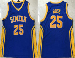 Simeon High School #25 Derrick Rose Blue Basketball Jersey