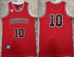 Slam Dunk Shohoku School Basketball Team #10 Red NBA jersey