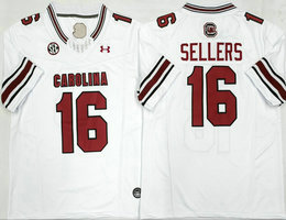 South Carolina Gamecock #16 LaNorris Sellers White Authentic Stitched NCAA Jersey