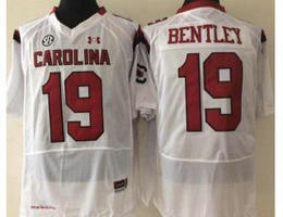 South Carolina Gamecock #19 Jake Bentley College Football Jersey White