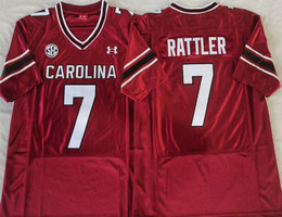 South Carolina Gamecock #7 Spencer Rattler Red Authentic Stitched NCAA Jersey