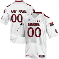 South Carolina Gamecocks Customized College Football White Authentic Stitched NCAA Jersey