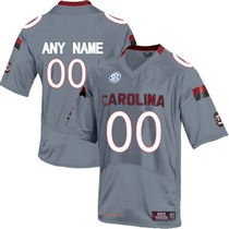 South Carolina Gamecocks Customized College Grey Authentic Stitched NCAA Jersey