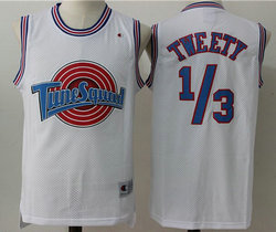 Space Jam Tune Squad #1.3 Tweety White Mesh Authentic Stitched NBA Jersey