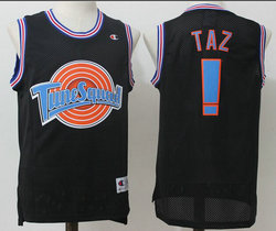 Space Jam Tune Squad #1 Taz Black Mesh Authentic Stitched NBA Jersey