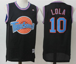 Space Jam Tune Squad #10 Lola Bunny Black Mesh Authentic Stitched NBA Jersey