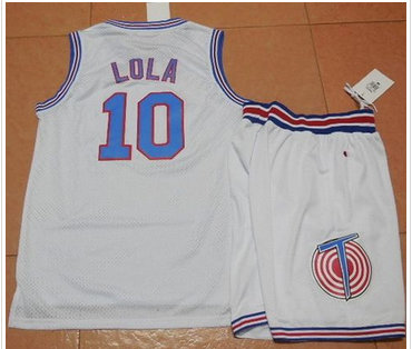 Space Jam Tune Squad #10 Lola Bunny White Authentic Stitched NBA Suit Jersey