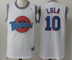 Space Jam Tune Squad #10 Lola Bunny White Mesh Authentic Stitched NBA Jersey
