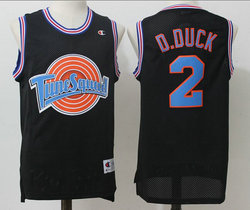 Space Jam Tune Squad #2 Daffy Duck Black Mesh Authentic Stitched NBA Jersey
