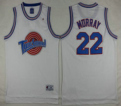 Space Jam Tune Squad #22 Bill Murray White Mesh Authentic Stitched NBA Jersey