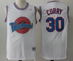 Space Jam Tune Squad #30 Stephen Curry White Mesh Authentic Stitched NBA Jersey