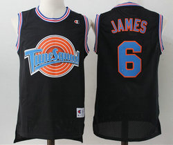 Space Jam Tune Squad #6 LeBron James Black Mesh Authentic Stitched NBA Jersey