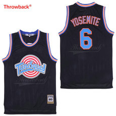 Space Jam Tune Squad #6 Yosemite Black Throwback Authentic Stitched NBA Jersey
