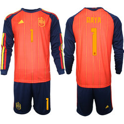 Spain #1 Raya Yamal long sleeve Home 2026 World Cup Soccer jersey