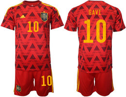 Spain #10 GAVI 2022 World Cup National Soccer Jersey