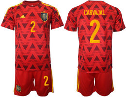 Spain #2 CARVAJAL 2022 World Cup National Soccer Jersey